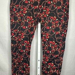 ASOS Black Chinos with Red & Gold Chain Print